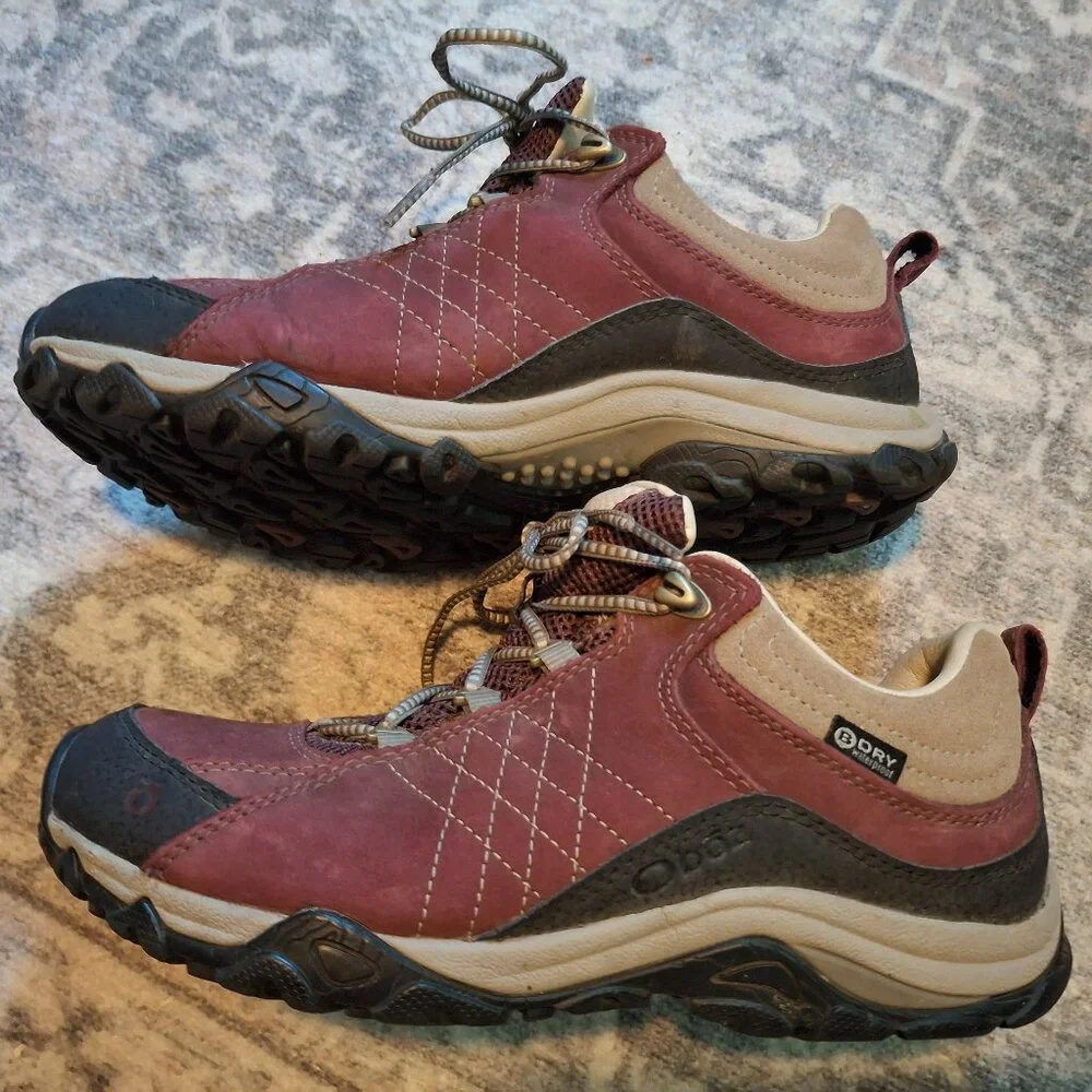 Oboz sapphire low B-Dry waterproof trail walking hiking shoes leather womens US - Picture 10 of 11